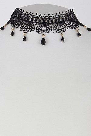 Lacy Choker With Intricate Design And Bead 6GCC1